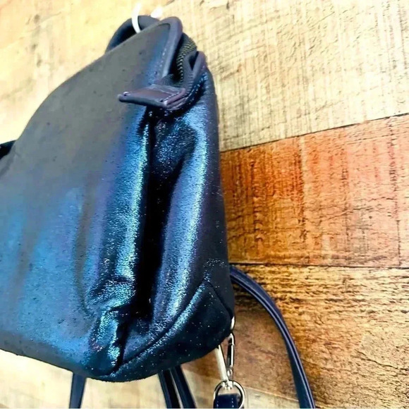 Free People Moonlight Mini Convertible Backpack Navy Metallic - Picture 4 of 9